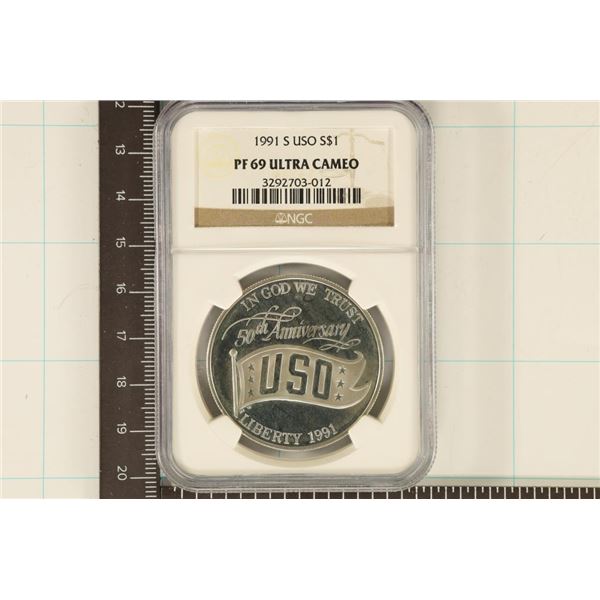 1991-S US SILVER DOLLAR USO NGC PF69 ULTRA CAMEO