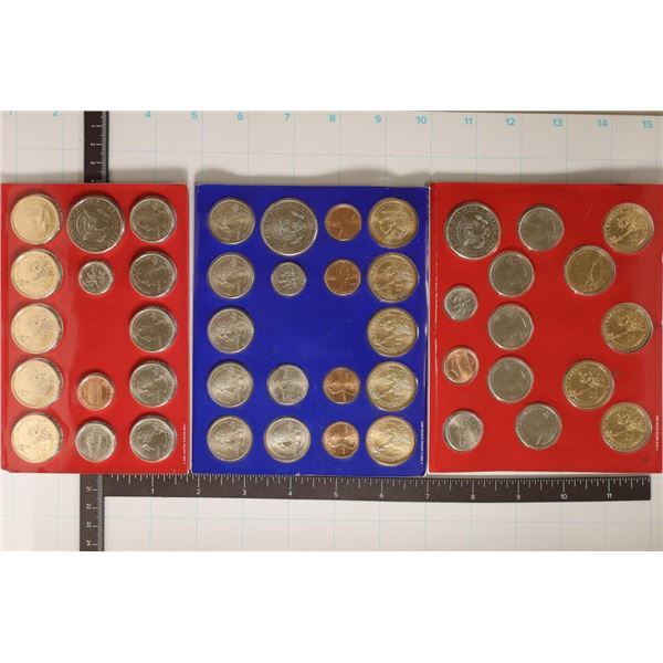 3 PARTIAL US MINT SETS ON CARDBOARD CARDS: 2007-D,