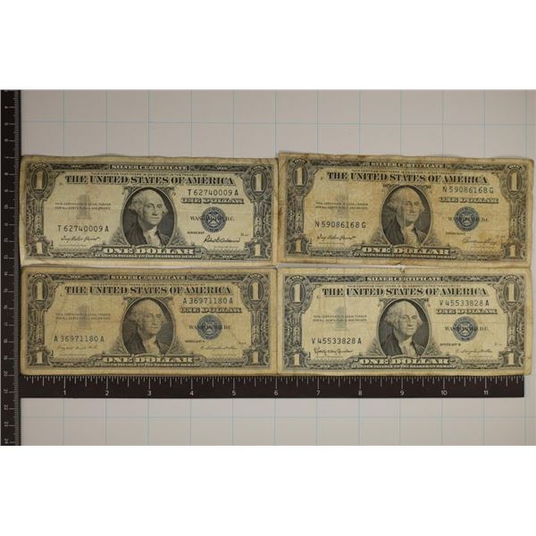 1935-E, 57, 57-A & 1957-B US $1 SILVER CERTS.