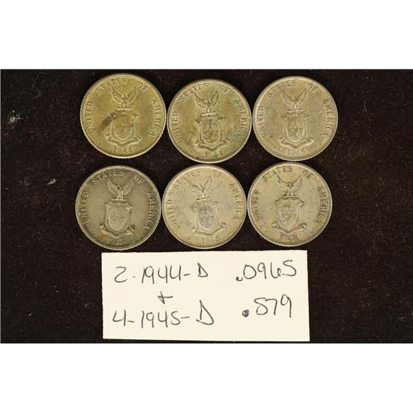 2-1944-D & 4-1945-D US/PHILIPPINES SILVER 20
