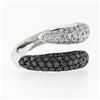 Image 5 : Estate 18k Gold 1.80 ctw Fancy Black & F VS2 Diamond Bypass Snake Wrap Band Ring
