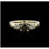 Image 2 : 14KT Yellow Gold 0.98 ctw Brown Diamond Ring