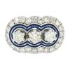 Image 3 : Vintage 18k White Gold and Blue Enamel 1.15 ctw Diamond Ring