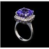 Image 4 : 14KT White Gold 8.63 ctw Tanzanite and Diamond Ring