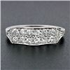 Image 2 : Antique Art Deco Platinum 0.64 ctw Transitional Cut Diamond Two Row Wave Band Ri
