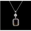 Image 2 : 15.80 ctw Ametrine and Diamond Pendant - 14KT White Gold