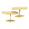 Image 4 : Men's Solid 14k Yellow Gold Textured Oval Tree Stump Pattern Cufflinks Links