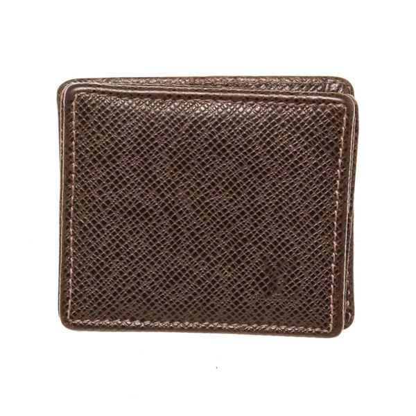 Louis Vuitton Black Leather Coin Case Taiga Wallet