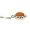 Image 6 : 18k White Gold 7.59 ctw Peach Orange Bezel NATURAL Moonstone Diamond Halo Pendan