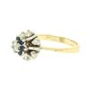Image 2 : 14k Yellow & White Gold 0.65 ctw Diamond Sapphire 3 Tiered Starburst Cluster Rin