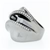 Image 6 : 18k Black Gold .56 ctw Large Wavy Round Diamond Modernist Cocktail Statement Rin