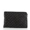 Image 2 : Bottega Veneta Front Zip Portfolio Pouch Printed Intrecciato Nappa Large Black