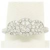 Image 3 : 14k White Gold F VS2 1.25 ctw Triple Cluster Round Brilliant Diamond Band Ring