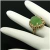 Image 6 : Vintage 14k Yellow Gold Translucent Cabochon Green Jade Twisted Wire Ring Sz 5.5