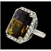 19.23 ctw Ametrine Quartz and Diamond Ring - 14KT White Gold