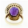 Image 6 : Vintage 14k Yellow Gold 7.13 ctw Oval Amethyst Solitaire & Pearl Halo Cluster Ri