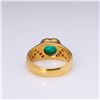 Image 4 : Vintage 18K Yellow Gold Emerald & Diamond Ring