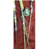 Image 6 : 3 ASSORTED FISHING RODS AND NET