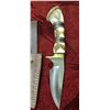 Image 2 : NEW DAMASCUS STEEL HUNTING KNIFE WITH LEATHER SHEATH 5" BLADE
