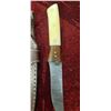 Image 2 : NEW DAMASCUS STEEL HUNTING KNIFE WITH LEATHER SHEATH 5" BLADE