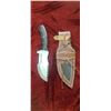 Image 1 : NEW DAMASCUS STEEL  KNIFE MULTI FUNCTION WITH LEATHER SHEATH 5" BLADE