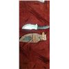 Image 2 : NEW DAMASCUS STEEL  KNIFE MULTI FUNCTION WITH LEATHER SHEATH 5" BLADE