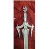 Image 2 : NEW DAMASCUS STEEL 36 INCH SWORD WITH LEATHER SHEATH