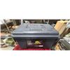 Image 1 : NEW LARGE PLASTIC STORAGE TOTE C/W LID AND HANDLES