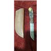 Image 1 : NEW 4 INCH BLADE DAMASCUS STEEL HUNTING KNIFE WITH LEATHER SHEATH