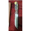 Image 2 : NEW 4 INCH BLADE DAMASCUS STEEL HUNTING KNIFE WITH LEATHER SHEATH