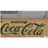 Image 2 : Wood  Coca-Cola Sign 7'' x 19'' , Mounted Bottle Opener