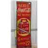 Image 1 : Rare 1930s Coca-Cola Tin 6 Pack Vertical Sign 54'' x 18'' - Reads ''