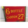 Image 8 : Rare 1930s Coca-Cola Tin 6 Pack Vertical Sign 54'' x 18'' - Reads ''