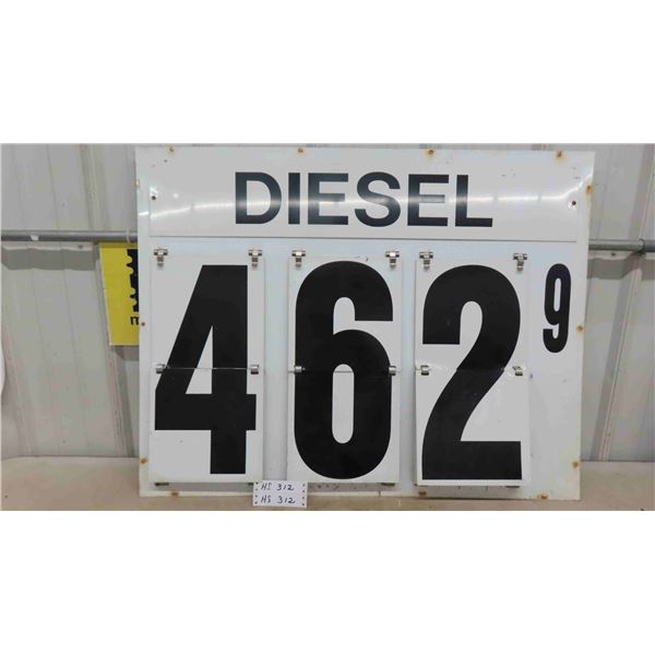 Diesel Price Board with Changeable Price Metal 28" x 36"