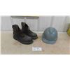 Image 1 : New Steel Toed Work Boots Sz 11 & Hard Hat