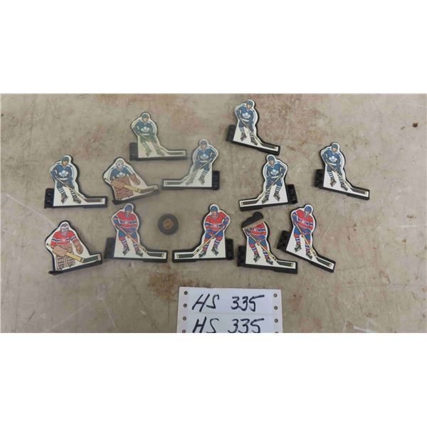 Hockey Players for a Table Top Hockey Game - All Plastic ; 6 Maple Leaf Players