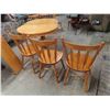 Image 8 : Double Pedastal Wood Table 30'' x 58'' x 42'' , (2) 11'' Leafs & 6 Chairs 