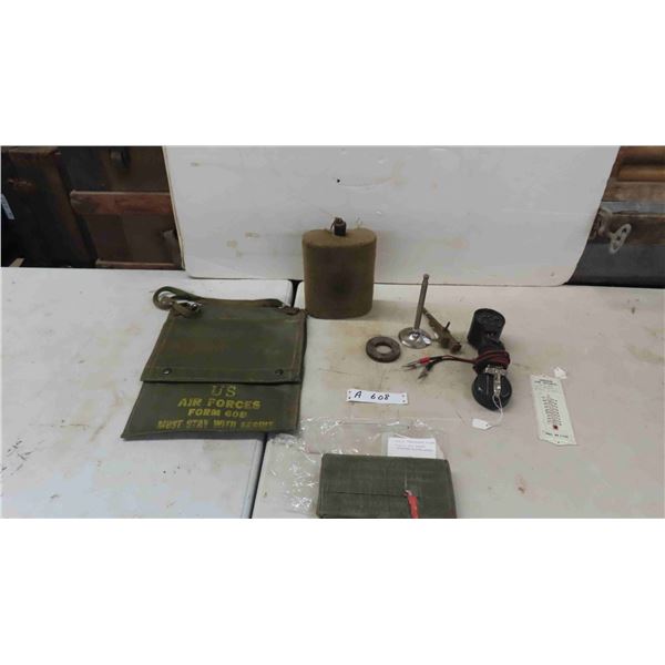 Canteen, Gun Parts, WWII Protective Cover, Mobile Field Phone, Thermometer