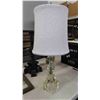 Image 2 : Glass Lamp + Shade - Bedside, Table Lamp with Shade, (2) Picture Frames, Lone Wolf 