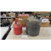 Image 1 : 2 Metal Gas Cans ; 1 Gal + 5 Gal