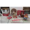 Image 1 : Coca Cola Items : Tray , Glasses , Snow Globe , Cookie Jars , Playing