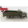 Image 2 : 3 Tin Vehicles : Army Truck 10'' L , Ertl Grain Wagon , Livestock Trailer 