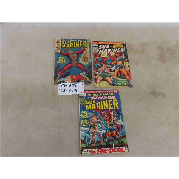 3 Comic Books: Sub-Mariner #5  #64  #65