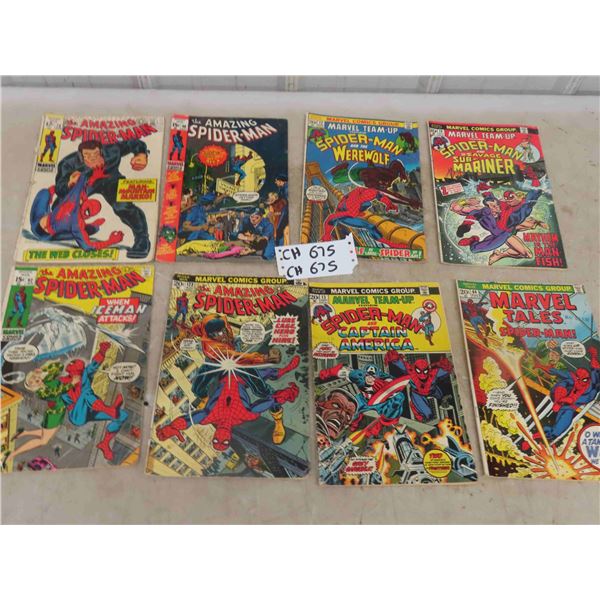 8 Comic Books : Amazing Spiderman #73  #92  #96  #123 , MarveL