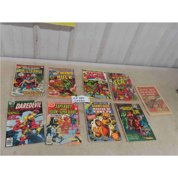 9 Comic Books: Marvel Premiere #9 , Marvel Feature #11 , Captain 