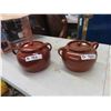 Image 1 : 2 Sunburst Brown Stoneware Bean Pots