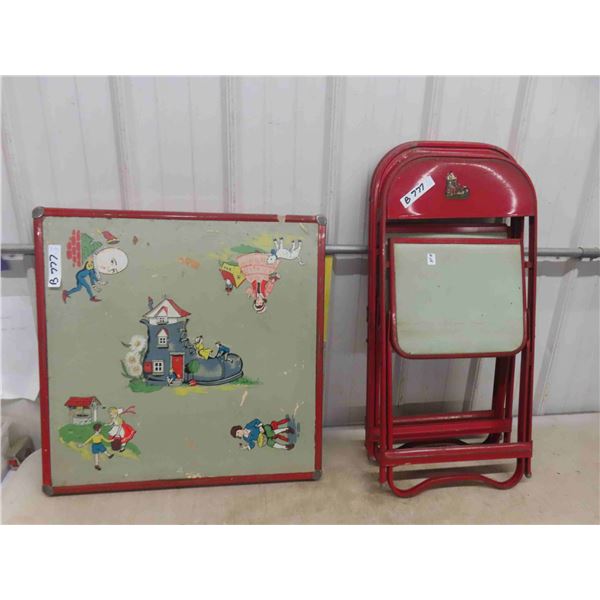 Childrens Folding Table with 3 Chairs