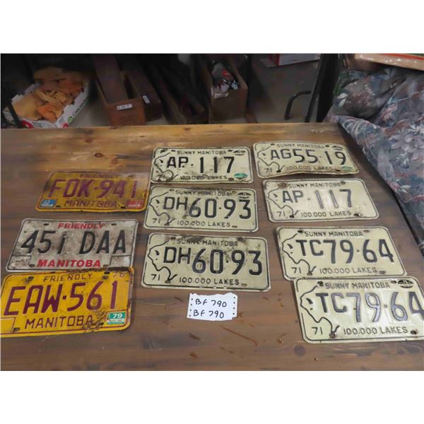 10 Manitoba License Plates 1971 and Up