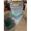 Image 2 : 3 Clear Storage Tubs with Lids