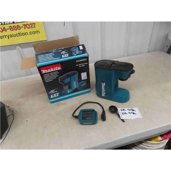 New Makita Cordless Coffee Maker 18V with Charger - No Battery